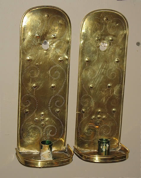 Pair of Brass Sconces