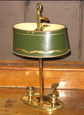 Metalware<br>Archives<br>Brass and Tole French Bouillotte Lamp