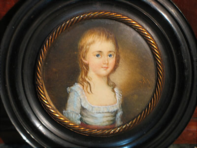 Paintings<br>Archives<br>SOLD  Charming Portrait Miniature of a Child