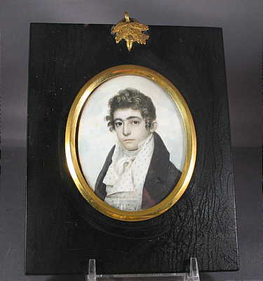 Portrait Miniature on Ivory of a Young Handsome Gentleman