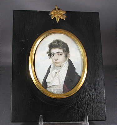 Paintings<br>Archives<br>Portrait Miniature on Ivory of a Young Handsome Gentleman