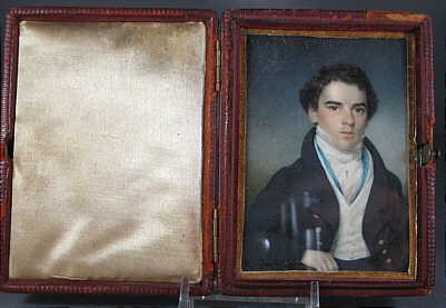 Portrait Miniature on Ivory of a Young Handsome Gentleman