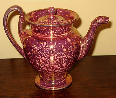 SOLD   French Pink Lustre Teapot