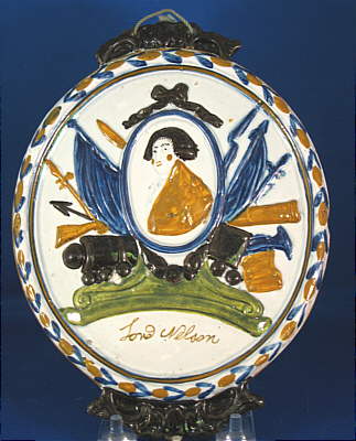 SOLD   Prattware Plaque of Lord Nelson