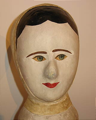 SOLD   A French Papier Mache Milliner's Head or Wig Stand