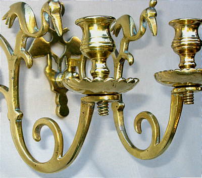 A Pair of Brass Sconces