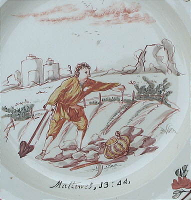 SOLD  Dutch Decorated Creamware Plate