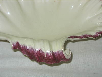 SOLD   Pair of Creamware Shell-edged Shell Dishes