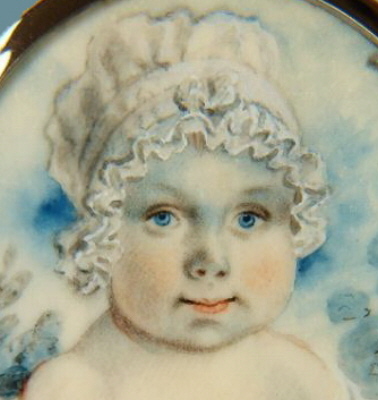 An Adorable Miniature Portrait of a Baby