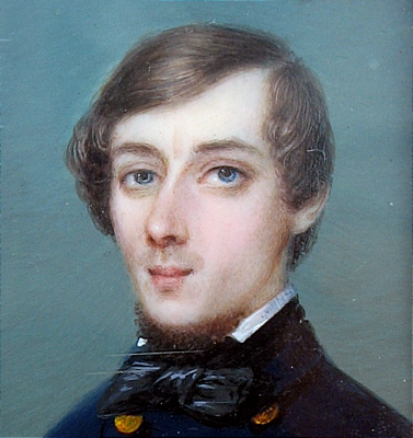 Miniature Portrait on Ivory of a Young Gentleman