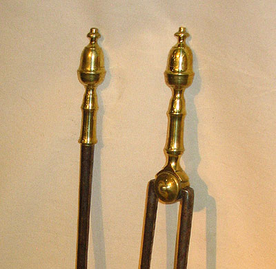 A Pair of Acorn Topped Fire Tools