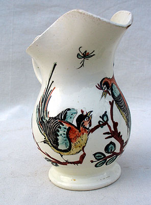 Ceramics<br>Ceramics Archives<br>SOLD  A Beautifully Decorated Creamware Creamer