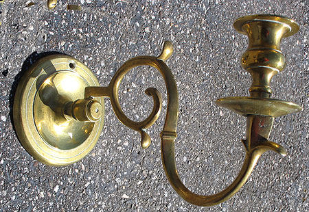 Metalware<br>Archives<br>SOLD A Pair of Single-Arm Brass Sconces