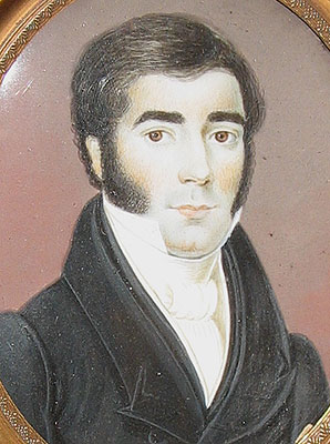 SOLD  Miniature Portrait of a Handsome Man