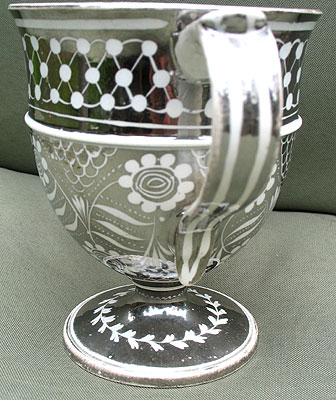 SOLD Lovely Silver Lustre Resist Loving Cup