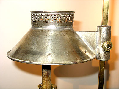 Metalware<br>Lighting<br>SOLD  A Tin Student Lamp