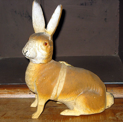 A Victorian Bunny candy container
