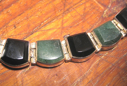 Jewelry<br>SOLD  Onyx and Green Stone Necklace