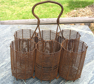 SOLD  A Wire Bottle Caddy