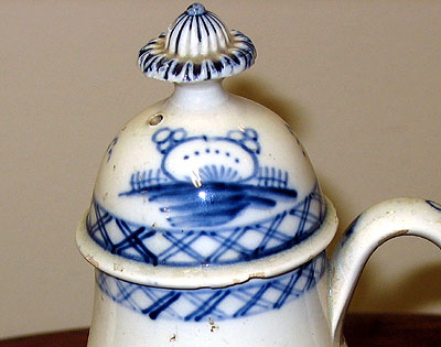 A diminutive Pearlware Blue and White coffeepot