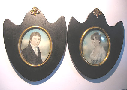 SOLD A Pair of Miniature Portraits in Rare Frames
