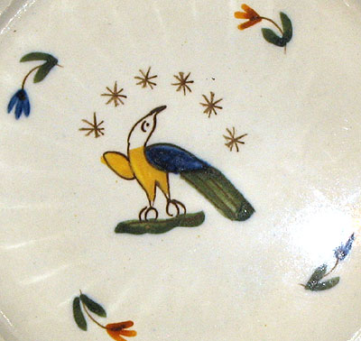 Ceramics<br>Ceramics Archives<br>Folky Pearlware Saucer with American Eagle