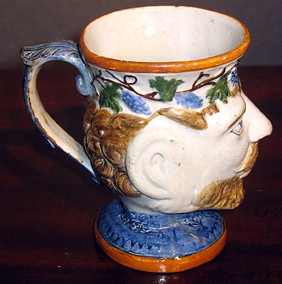 SOLD   Prattware Satyr Mug, Dated!