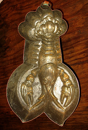 Metalware<br>Archives<br>SOLD  Detailed Copper Lobster Mold
