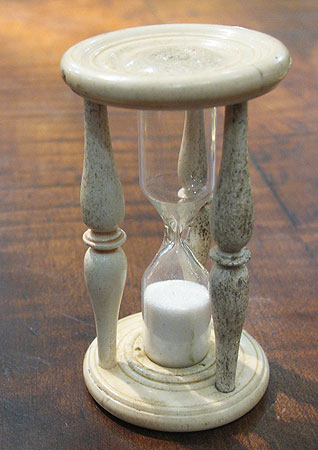 Whalebone and Whale Ivory Miniature Hourglass