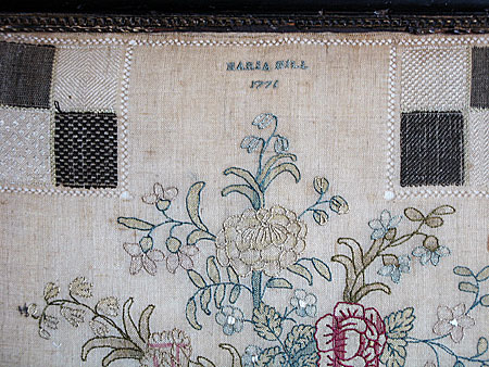 SOLD An unusual Chinoiserie Darning Sampler