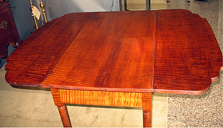 Tiger Maple Drop-Leaf Table