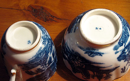 Two Caughley Soft Paste Porcelain Cups.