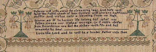 SOLD  A Needlework Sampler by Catherine Williams, Age 11