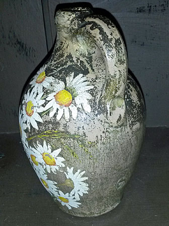 Decorated stoneware jug