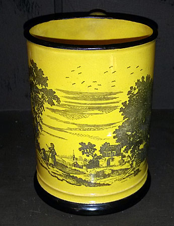 Ceramics<br>Ceramics Archives<br>Yellow-glazed mug with black transfer