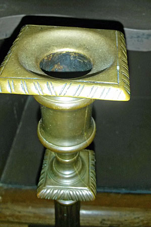 Pair of Square Based Georgian Brass Candlesticks