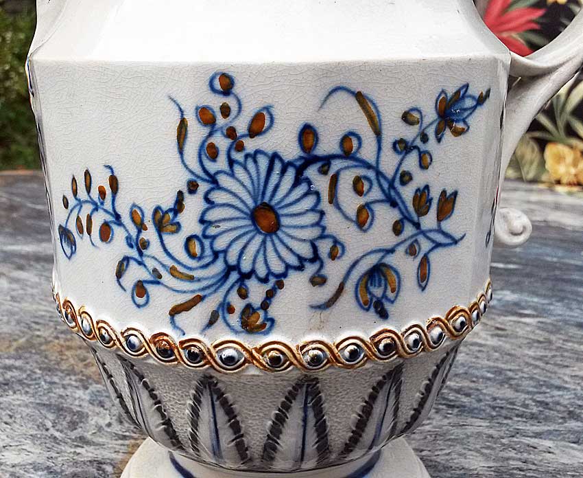 Prattware jug with floral decoration