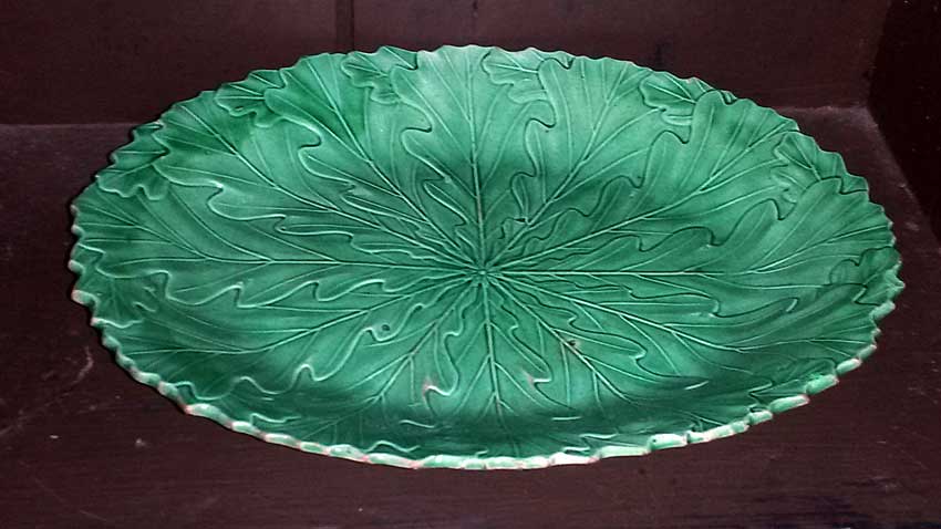 Ceramics<br>Ceramics Archives<br>Green glazed basket and tray