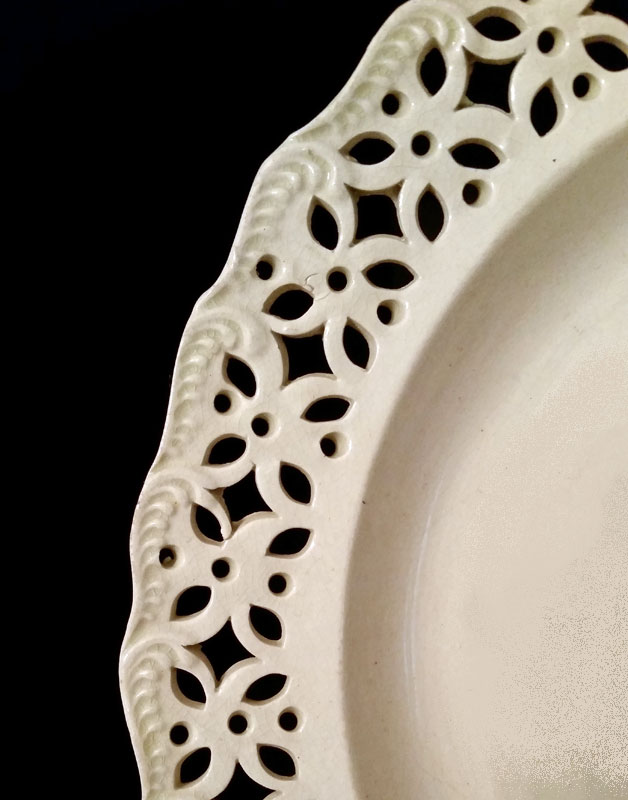 Creamware pierced plate