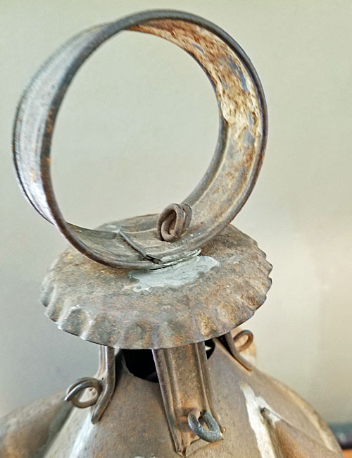 Metalware<br>Lighting<br>Tin and Glass Early Lantern