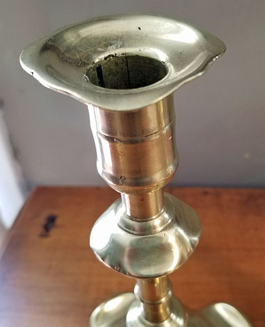 Metalware<br>Archives<br>Pair of Signed Brass Candlesticks