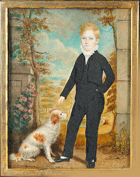 Paintings<br>Archives<br>Large Miniature of Boy with Dog