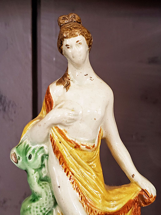 Ceramics<br>18th Century<br>Prattware figure of Amphritite