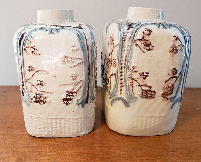 Ceramics<br>18th Century<br>Pair of William Greatbatch Tea Canisters