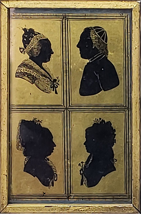 Paintings<br>Silhouettes<br>Verre Ã©glomisÃ© silhouette quartet