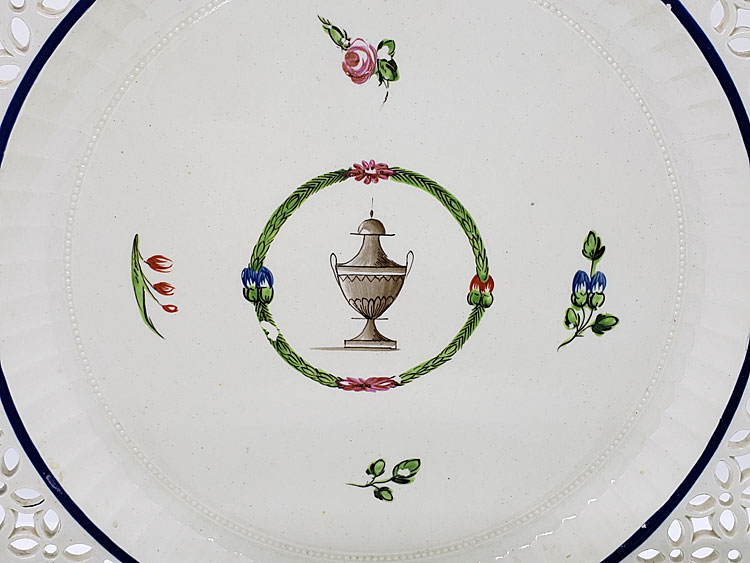 Ceramics<br>18th Century<br>Herculaneum Plate with Pierced Border