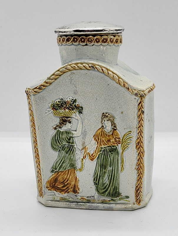 Ceramics<br>Ceramics Archives<br>Prattware Tea Canister with Silver Cover