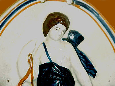 SOLD   Pearlware Plaque of Diana