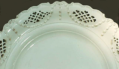 SOLD   Large Pierced Creamware Dish