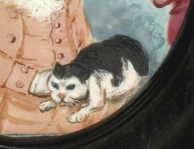 Paintings<br>Archives<br>Miniature Portrait on Ivory of a Boy and His Kitty